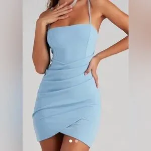 windsor light blue dresses Gabi Lace-Up Floral Trim Mermaid Formal Dress Eleanore is wearing the 6/7. Elegant Light Blue Dresses |